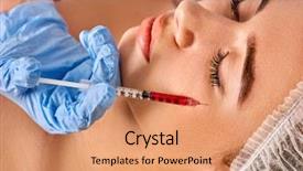  Presentation with plastic surgery - Amazing PPT theme having face plastic aesthetic facial surgery backdrop and a coral colored foreground