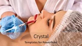  Presentation with fold - Slide deck enhanced with face plastic aesthetic facial surgery background and a coral colored foreground