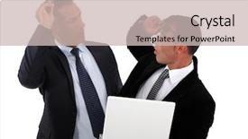  Presentation with world war one trenches - Presentation theme featuring face recognition - businessmen recognizing one another background and a soft green colored foreground