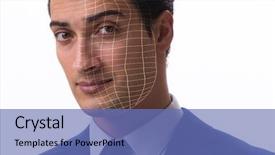  Presentation with face recognition - Amazing theme having face recognition concept with businessman backdrop and a teal colored foreground