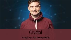  Presentation with face recognition security - PPT theme enhanced with face recognition with mesh cyber background and a tawny brown colored foreground