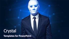  Presentation with face recognition security - Colorful slide deck enhanced with face recognition with mesh cyber backdrop and a navy blue colored foreground