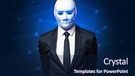  Presentation with face recognition security - Beautiful slides featuring face recognition with mesh cyber backdrop and a navy blue colored foreground