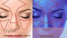 Presentation with face recognition - Theme with face-scan-asian-beauty-woman background and a coral colored foreground