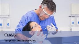  Presentation with shield - Colorful PPT layouts enhanced with face shield and doing injection backdrop and a teal colored foreground