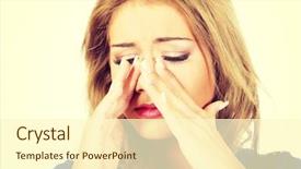  Presentation with pain - Amazing slides having face sinuses - beautiful young woman with sinus backdrop and a cream colored foreground