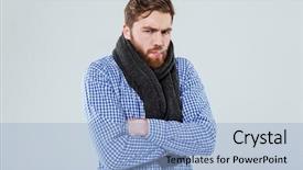  Presentation with dark and sad - Presentation theme having face sinuses - sad ill bearded man background and a  colored foreground