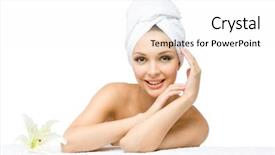  Presentation with head - Beautiful PPT theme featuring white portrait of two backdrop and a gray colored foreground.