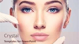  Presentation with skin surgery - Slide deck featuring face-skin-check-before-plastic background and a lemonade colored foreground