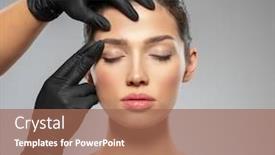  Presentation with skin doctor - Slide deck consisting of face-skin-check-before-plastic background and a coral colored foreground