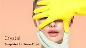  Presentation with skin surgery - Audience pleasing presentation theme consisting of face-skin-check-before-plastic backdrop and a lemonade colored foreground