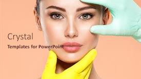  Presentation with skin surgery - Presentation featuring face-skin-check-before-plastic background and a lemonade colored foreground