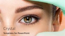  Presentation with skin doctor - Presentation theme consisting of face-skin-check-before-plastic background and a coral colored foreground