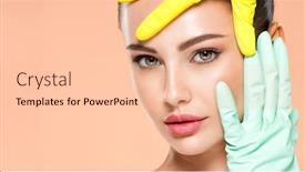  Presentation with skin doctor - Audience pleasing slide set consisting of face-skin-check-before-plastic backdrop and a lemonade colored foreground