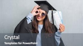  Presentation with eye - Colorful theme enhanced with face smiling doing ok sign backdrop and a  colored foreground