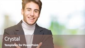  Presentation with horse sheep coat cow camel - Slide set consisting of face smiling with crossed arms background and a  colored foreground