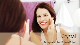  Presentation with caring - Amazing presentation theme having face standing near mirror backdrop and a coral colored foreground