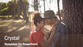  Presentation with bunsi tree - Audience pleasing slide set consisting of face to face by tree backdrop and a tawny brown colored foreground