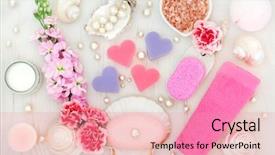  Presentation with pink himalayan salt himalayan salt - Cool new slides with face towel shells and pearls backdrop and a  colored foreground