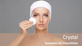  Presentation with cotton - Presentation with face with a cotton pad background and a coral colored foreground