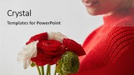  Presentation with face cream flower - Cool new theme with face with bouquet of flowers backdrop and a  colored foreground