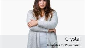  Presentation with negative - PPT theme enhanced with face with crossed arms negative background and a light gray colored foreground