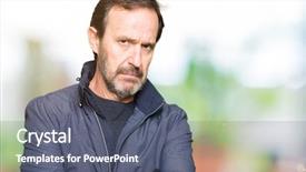  Presentation with negative - Amazing presentation theme having face with crossed arms negative backdrop and a  colored foreground