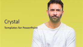  Presentation with hispanic - Beautiful PPT layouts featuring face with crossed arms negative backdrop and a yellow colored foreground