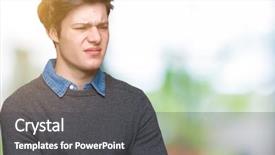  Presentation with elegant - Slide deck with face with crossed arms negative background and a dark gray colored foreground