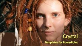  Presentation with camera - Theme consisting of face with dreadlocks and piercing background and a tawny brown colored foreground
