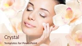  Presentation with beautiful skin - Cool new presentation theme with face with flowers skin care backdrop and a lemonade colored foreground