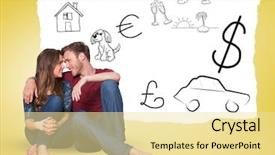  Presentation with genetic face recognition - Colorful slide set enhanced with face with hand drawn graphic backdrop and a blonde colored foreground