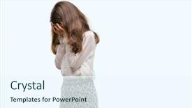  Presentation with sad girl - Amazing PPT layouts having brunette hispanic girl with sad backdrop and a cool aqua colored foreground