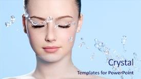  Presentation with clean water - PPT theme enhanced with beautiful young clean female face background and a sky blue colored foreground