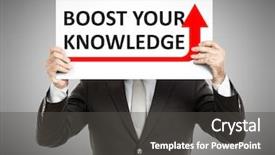  Presentation with paper - Colorful PPT theme enhanced with face with the text boost backdrop and a dark gray colored foreground