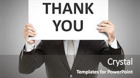  Presentation with text message - Slides consisting of face with the text thank background and a dark gray colored foreground