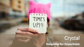  Presentation with outdoors - Presentation theme having face with the text time background and a coral colored foreground