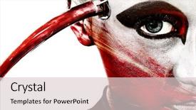  Presentation with alien - Theme featuring face woman in artistic sci background and a lemonade colored foreground