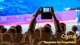  Presentation with invitation conference - Colorful PPT theme enhanced with facebook - man takes a picture backdrop and a tawny brown colored foreground