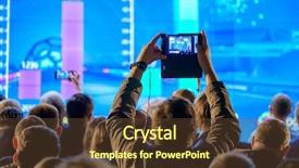  Presentation with conference images - Slide deck enhanced with facebook - man takes a picture background and a tawny brown colored foreground