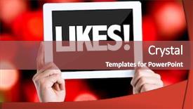 presentation facebook powerpoint Presentation with facebook - Cool new PPT theme with facebook - tablet pc with text likes backdrop and a red colored foreground