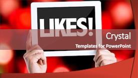  Presentation with facebook - Cool new PPT theme with facebook - tablet pc with text likes backdrop and a red colored foreground