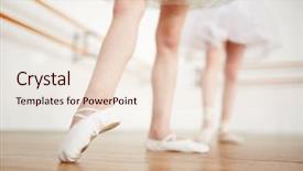  Presentation with faceless - Colorful presentation design enhanced with faceless girls leg in ballet backdrop and a lemonade colored foreground