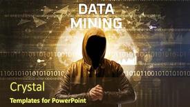  Presentation with data mining - Beautiful PPT theme featuring faceless-hacker-at-work backdrop and a tawny brown colored foreground