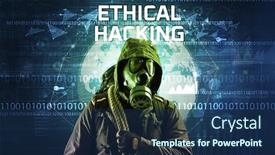  Presentation with computer hacking - PPT layouts consisting of faceless-hacker-at-work background and a ocean colored foreground