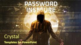  Presentation with password security - Beautiful theme featuring faceless-hacker-at-work backdrop and a tawny brown colored foreground