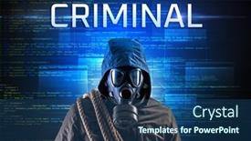  Presentation with faceless - Slide set featuring faceless-hacker-on-code-background background and a ocean colored foreground