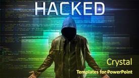  Presentation with faceless - Slides having faceless-hacker-on-code-background background and a wine colored foreground