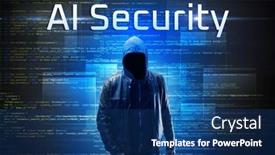  Presentation with faceless - PPT theme featuring faceless-hacker-on-code-background background and a ocean colored foreground