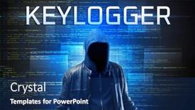  Presentation with faceless - PPT theme with faceless-hacker-on-code-background background and a ocean colored foreground